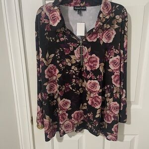 2x nwt Thomas & Olivia top ring zipper accent stretchy